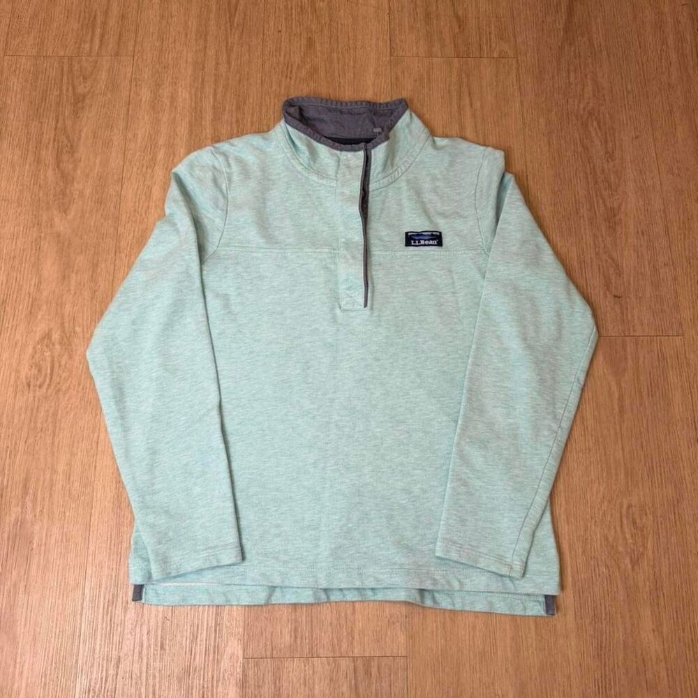 Llbean Women's Green and Blue Sweatshirt